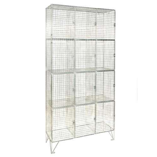 4 Door Wire Mesh Lockers Triple Nest