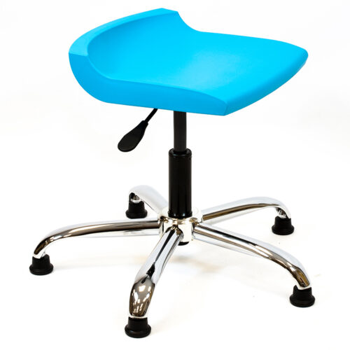 Postura+Aqua Blue Task-Stool-Chrome-Glides