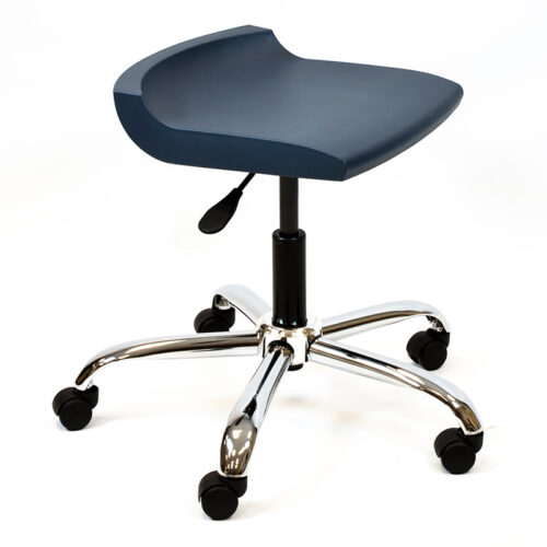 Postura+Slate Grey Task-Stool-Chrome-Casters