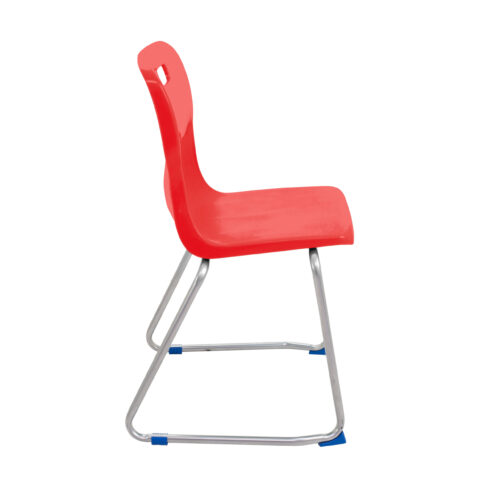 Titan Red Skid Frame Chair Side View
