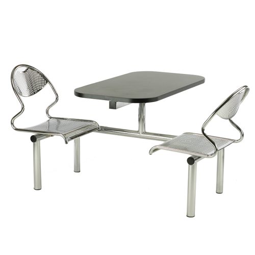 Juniper 2 Seater Canteen Fast Food Chrome Metal Seating Unit