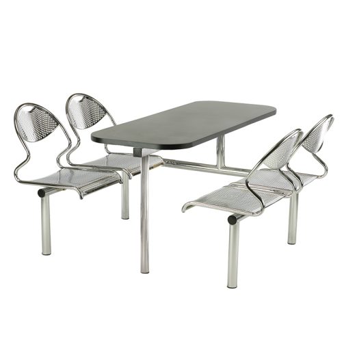 Juniper 4 Seater Single Access Canteen Fast Food Chrome Metal Seating Unit