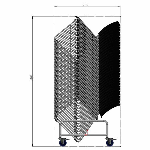 Zlite Stacking Chairs on Trolley Side Dimensions