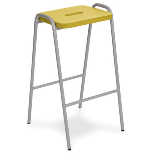 Yellow Hille Wooden Top Stool