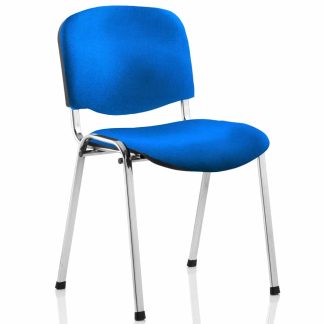 ISO Chair with Blue Fabric and Chrome Frame