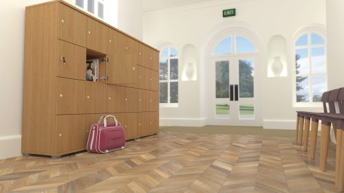 Lockers in Light Oak