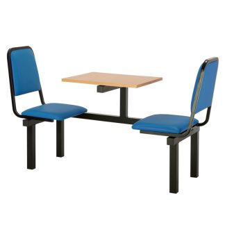 Vinyl Seating 2 Seater Unit with Blue Seats