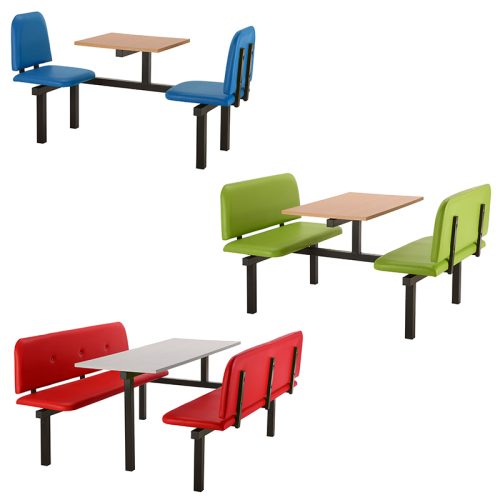 Vinyl Bench Fast Food Seating Unit Range