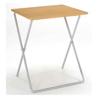 Metalliform Slikd Leg Folding Exam Desk with Beech Top
