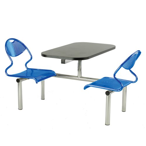 2 Seater Fast Food Metal Canteen Seating Unt