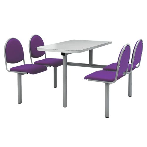 4 Seater Single Access Fabric Fast Food Canteen Seating Unit