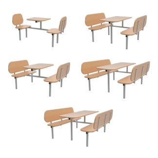Fast Food Wooden Bench Canteen Units