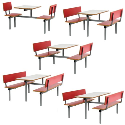 Fast Food Wooden Bench Canteen Units Range