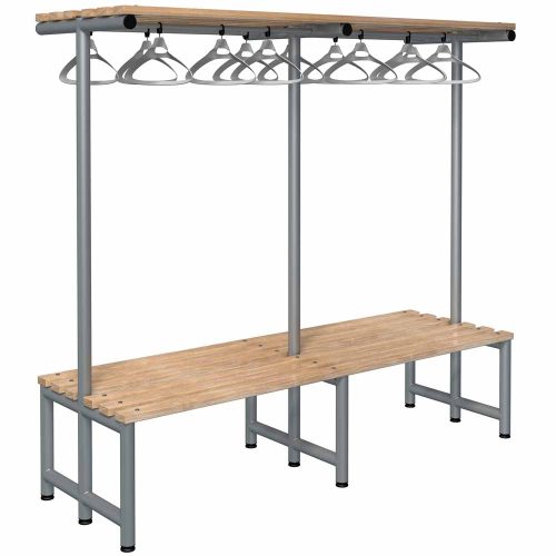 Double Sided Cloakroom Bench and Hangers