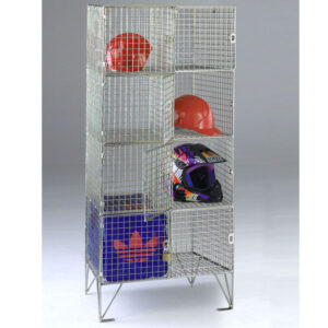 Wire Mesh Lockers 8 Compartments With Doors