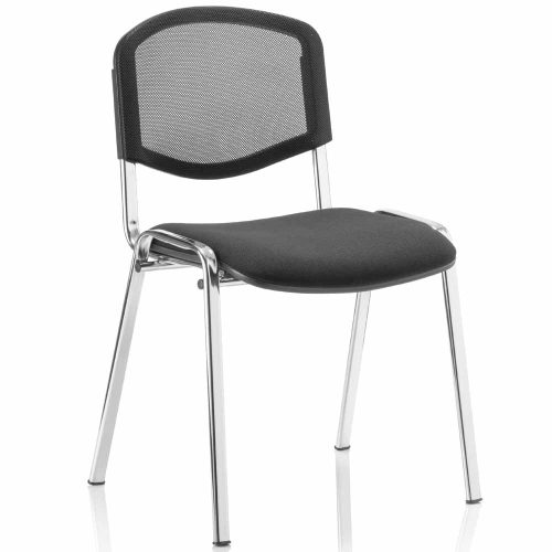 ISO Chair with Chrome Frame and Black Fabric