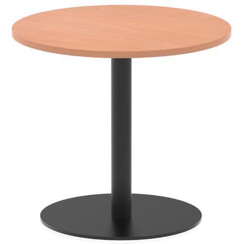 Henley Base Round Meeting Table Beech Top Black Frame