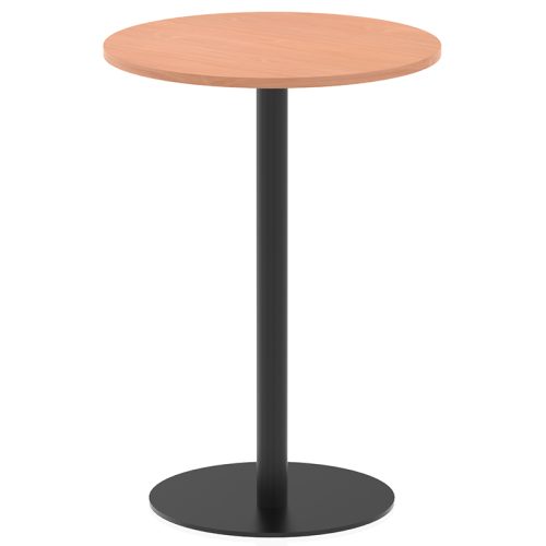 Henley Round Poseur Table Beech Top Black Frame