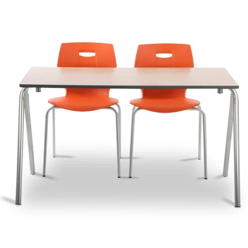 2 Orange Advanced Geo Chairs at a Table