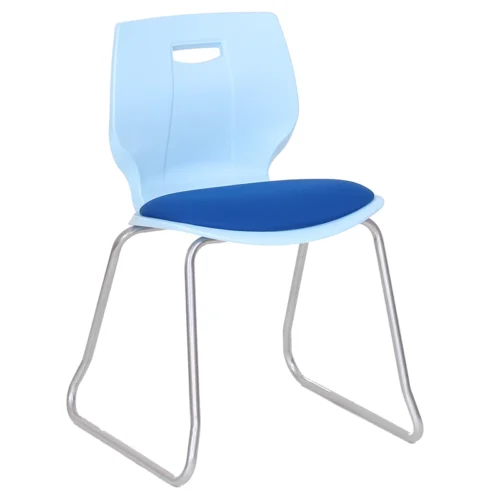 Sky Blue Advanced Geo Chair with Skid Base and Blue Seat Pad