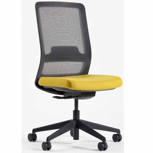 Verco Max Mesh Back Chair without Arms and Yellow Seat