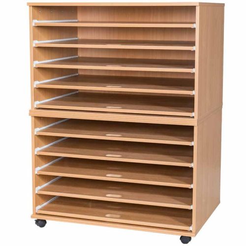 A1 Wooden 10 Sliding Shelf Unit