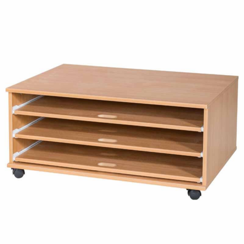 A1 Wooden 3 Sliding Shelf Unit