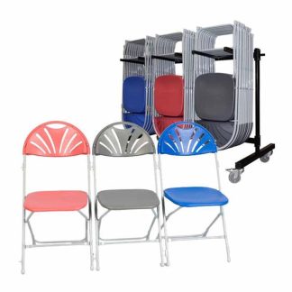 Fan Back Zlite Chairs with Trolley for 60 Chairs
