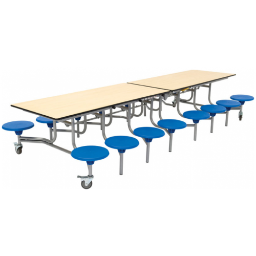 Spaceright Mobile Folding Dining Unit with B12 Blue Seats