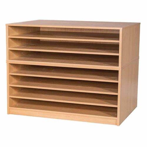 Wooden A1 7 Fixed Shelf Art Unit