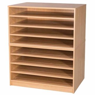 Wooden A1 8 Fixed Shelf Art Unit