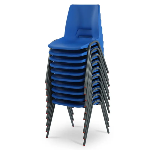 10 Stacked Blue Advanced Poly Chairs