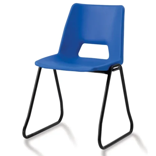 Blue Advanced Poly Chair with Skid Frame