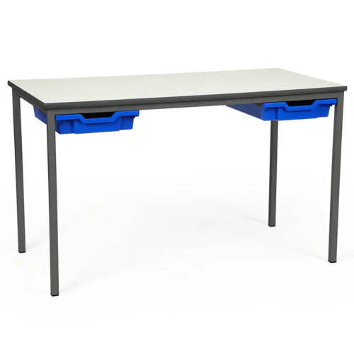Advanced Fully Welded Tray Table with Blue Trays