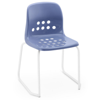 Lavender Hille Apero Skid Frame Chair with White Frame