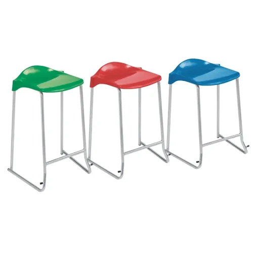 Green, Red & Blue Advanced Low Back Stools with Skid Frame