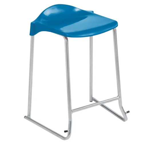 Blue Advanced Low Back Stool with Skid Frame