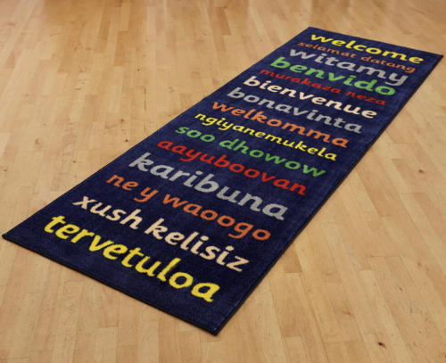 Blue Welcome Children's Rug