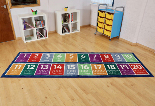 Blue Numbers Children's Rug