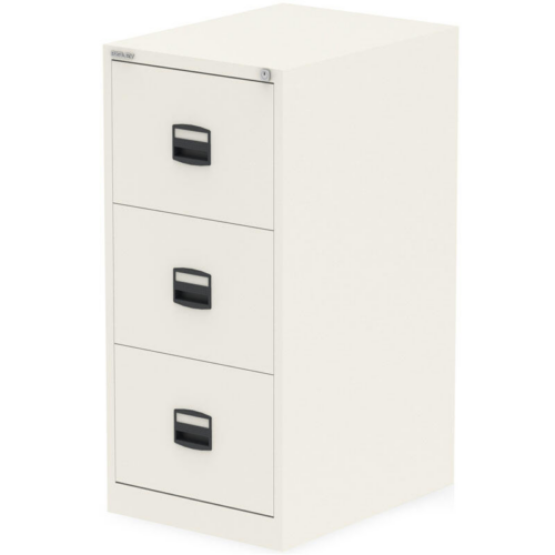 Bisley 3 Drawer White Filing Cabinet