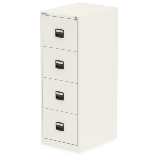 Bisley 4 Drawer White Filing Cabinet