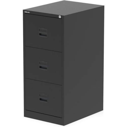 Bisley Black 3 Drawer Filing Cabinet