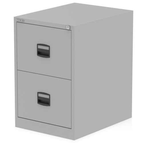 Bisley 2 Drawer Light Grey Metal Filing Cabinet