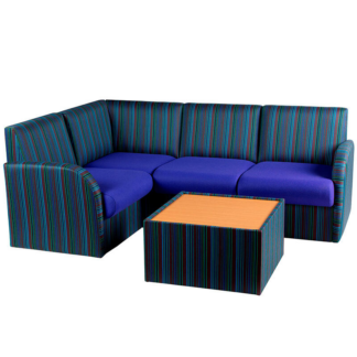 Striped Beth Modular Corner Sofa, Chair & Table Bundle