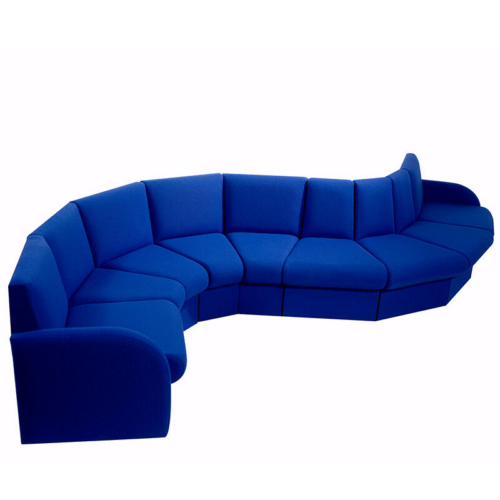 Blue Beth Modular Sofas in a curve