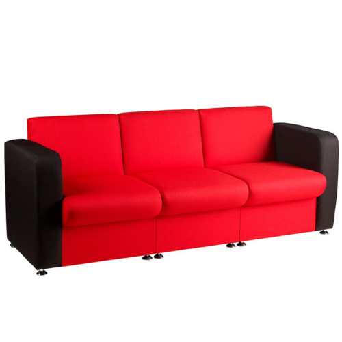 Red Beth Modular 3 Seater Sofa with Black Arms