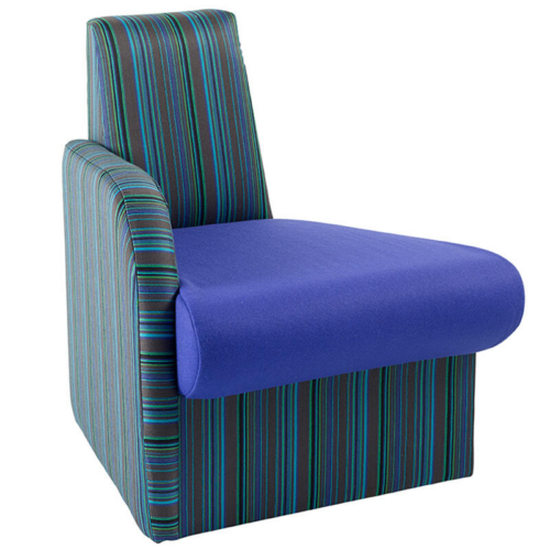 Striped Beth Fabric Modular Reception Convex Seat with Right Arm