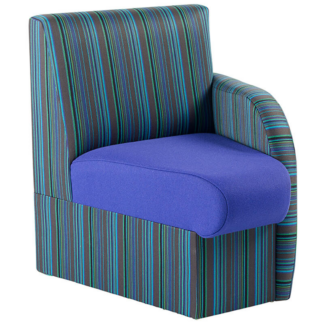 Striped Beth Modular Concave Seat with Left Arm