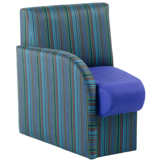 Striped Beth Modular Concave Seat with Right Arm