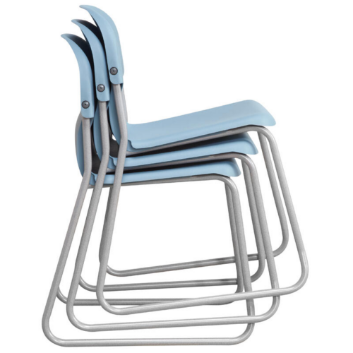 Stack of Blue Metalliform Chair 2000